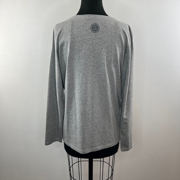 NWT Life is Good Long Sleeve Crusher Tee Happiness is Home V-Neck Gray L NEW - Picture 6 of 12
